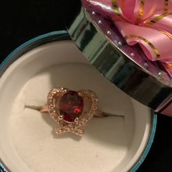 Red CZ Knot Ring