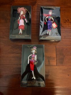 Ladies With Elegance Glass Ornament Lot of 3 Fashion Ladies New in Box
