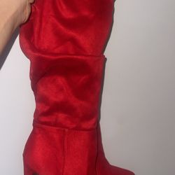 Brand New Size 8 Sexy Knee High Red Boots 