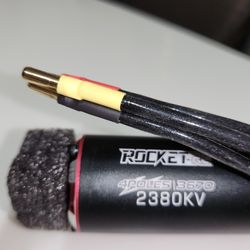 Surpass Rocket V2 Supersonic 3kv RC BL Motor, 4 Poles and Built in Temperature Sensor Motor, 3.175mm Bullet Black for 1/10 RC Car Vehicle