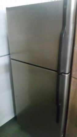 GE Clean Steel Top Freezer and Refrigerator