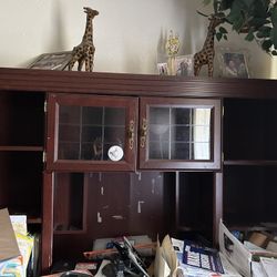 $50 MUST GO Cherry Wood Double Office Set plus additional Media Console
