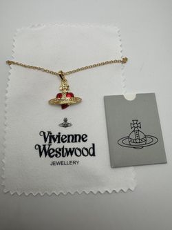 Vivienne Westwood Red Heart Diamanté Necklace
