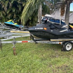 Continental Galvanized Jet Ski Trailer. New Bunks, New Lights, New Carpet. Ready To Load…