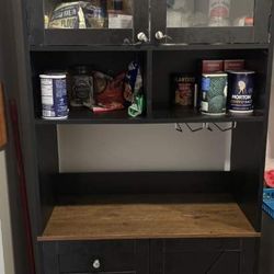 75.2" Kitchen Pantry Storage Cabinet With Microwave Shelf