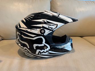 Fox Racing Helmet V1 Pilot Black & White Youth Large