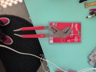The Milwaukee 10 in. Straight-Jaw Pliers with Comfort Grip and Reaming Handles