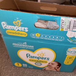 OPENED BOX OF DIAPERS 