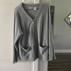 Sweater - Light Gray Ribbed