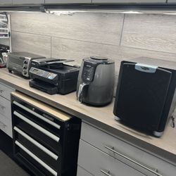 Printer, Air Fryer, Toaster Oven, Subwoofer