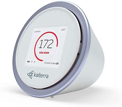 Kaiterra Laser Egg + CO2 Indoor Air Quality Monitor, Tracks PM 2.5, Fine Dust, CO2, Temperature, And Humidity)