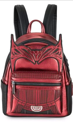 Disney Loungefly Scarlet Witch Wanda Cosplay Mini Backpack in hand