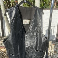 Leather Biker Vest XXL 