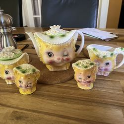 Vintage Creepy Grandma Tea Set