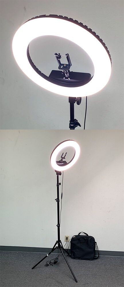 New $75 each LED 13” Ring Light Photo Stand Lighting 50W 5500K Dimmable Studio Video Camera