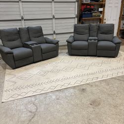 Matching Manual Reclining Loveseat Set