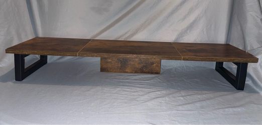 Rustic Wood and Metal Monitor Stand Riser
