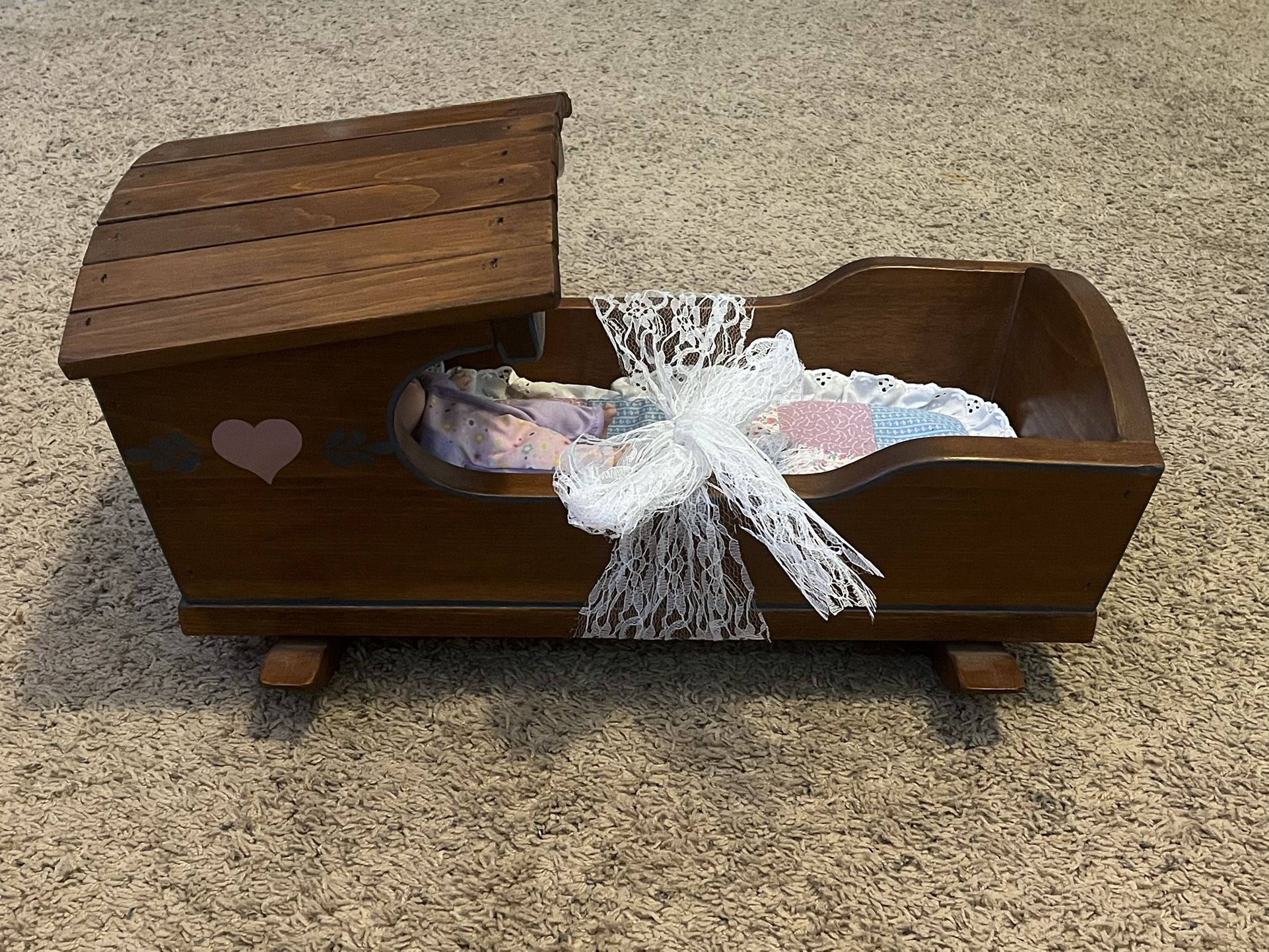 Antique Handmade Baby Cradle