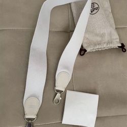 NEW White Cavale Canvas And Calfskin Leather Hermes Strap Authentic