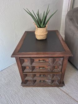 Mediterranean Gothic Side Table Slate Top Vintage