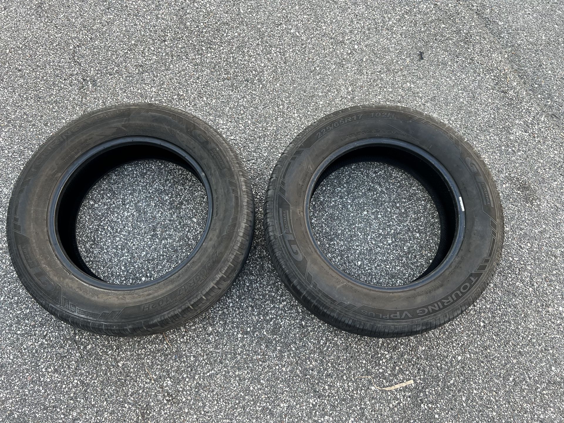 2 Used Tires 225/65R17 GT RADIAL TOURING VP PLUS (QTY 2) For Sale