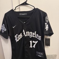 New- Women’s Dodgers 2025 LA Gothic Style Vapor Premier Limited Jersey – Black Shohei Ohtani - Large 