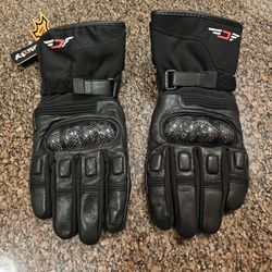 Brand new Jaunty motorcycle Gauntlet racing gloves size M medium genuine leather black men's