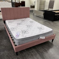 New Full Bed Frame With Mattress 