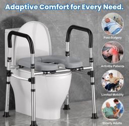 NEW Adjustable Raised Toilet Seat with Handles – New in Box – Excellent Condition!