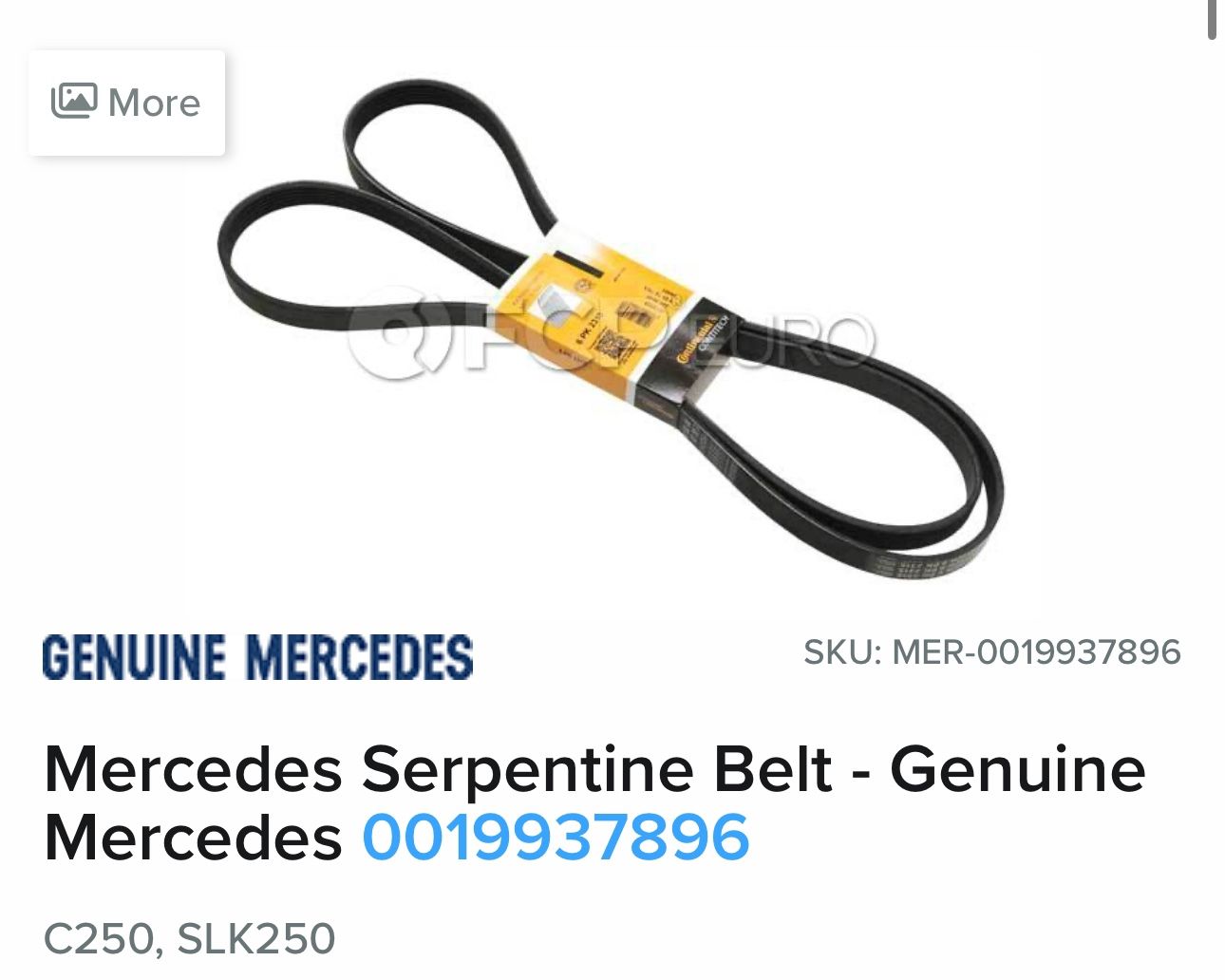 Mercedes Serpentine Belt