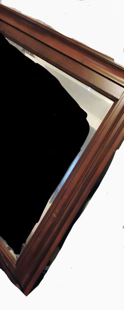 Wood framed mirror headboard