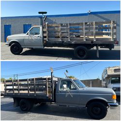 1990 Ford F350 12' Stake Bed Truck0p
