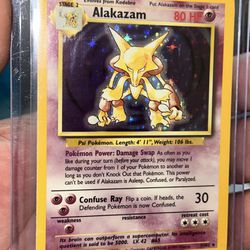Pokémon TCG Alakazam Base Set 1/102 Holo Unlimited Holo Rare Near Mint