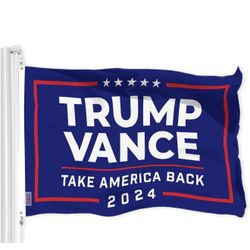 Brand New Trump Vance Take America Back Blue Flag | 3x5 Ft | LiteWeave Pro Series Printed 150D Polyester | Election Flag, Indoor/Ou