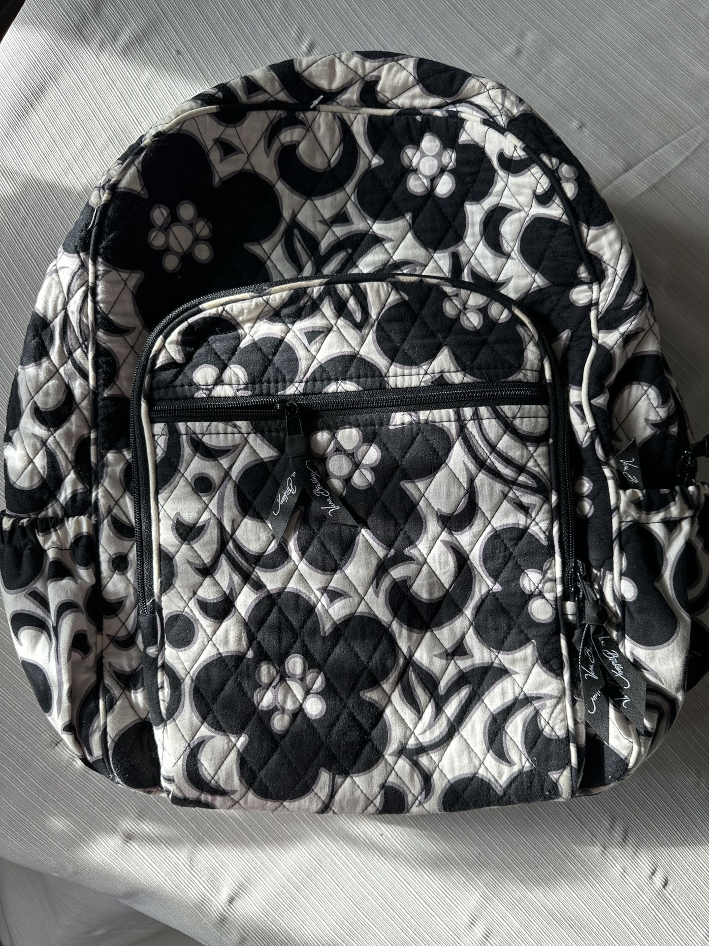 Vera Bradley black and white floral backpack