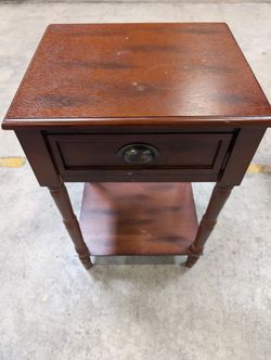 Traditional Wood Nightstand with Drawer and Open Shelf
