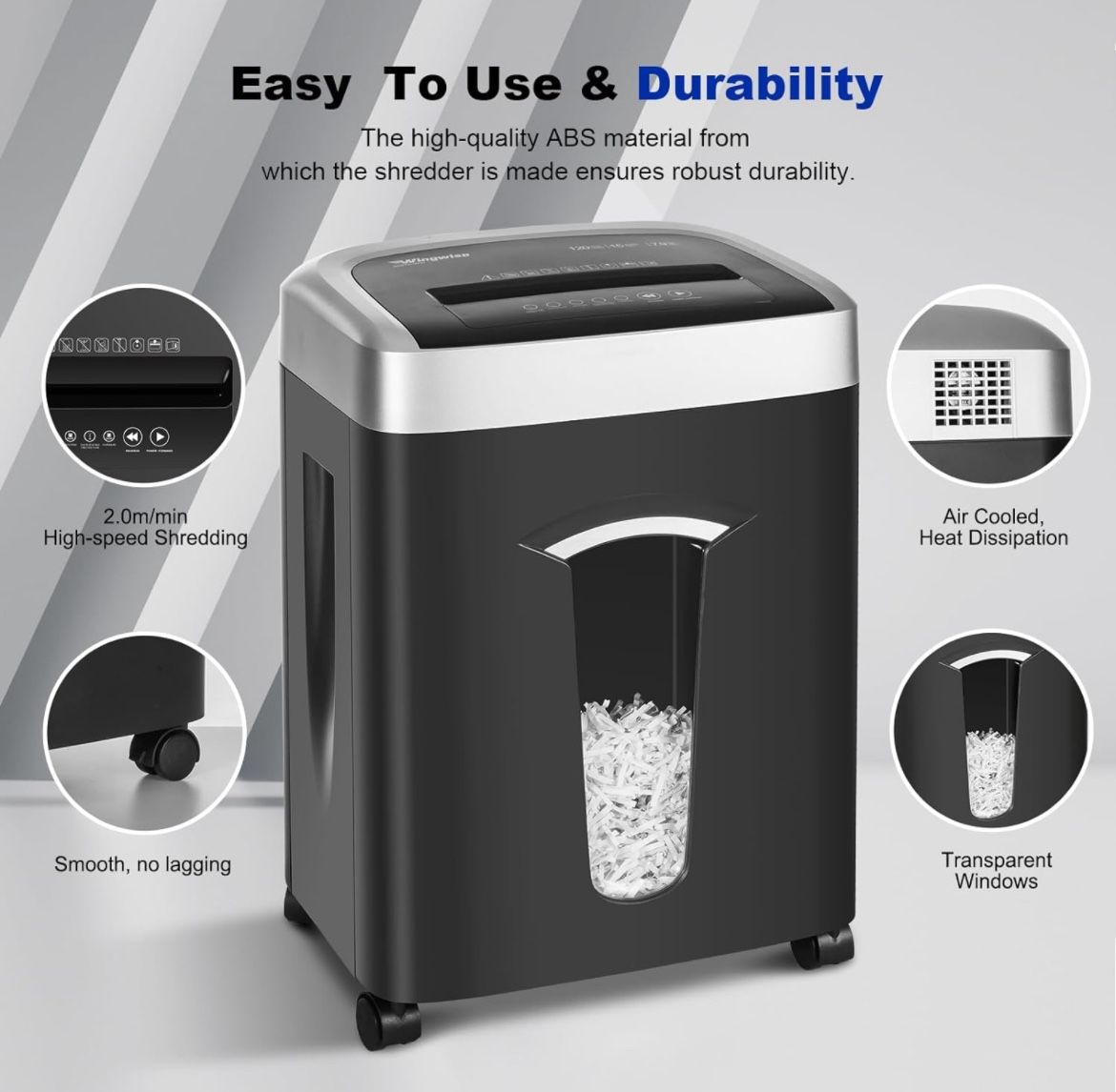 Paper Shredder for Home Office, Cross Cut Heavy Duty Shredders, Triturador De Papel. Office Supplies