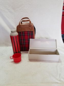 Vintage Plaide Travel Lunch Bag