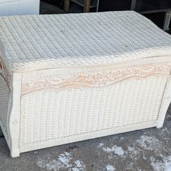wicker storage trunk