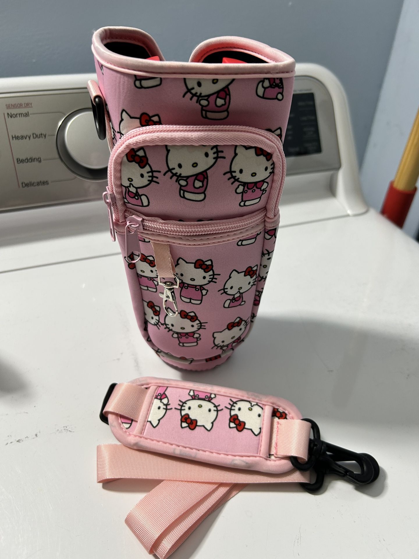 Brand New Hello Kitty Cross Body Water Bottle Holder with pockets
