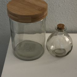 2 Glass Storage Containers 