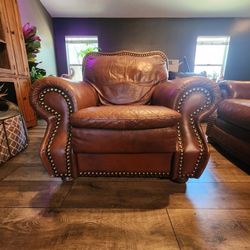 Leather Chair And Ottoman