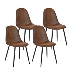 Homy Casa Charlton Suede 4PC Dining Chair Multi Room Seating