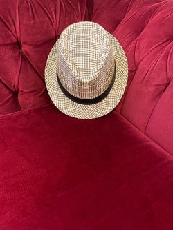 Woven Straw Fedora Hat with Black Band