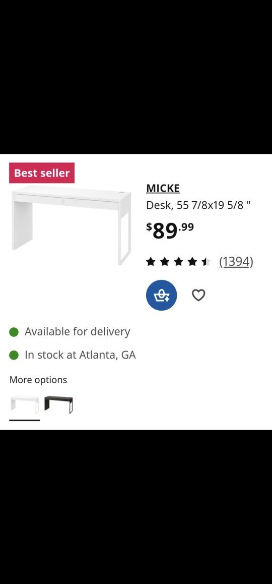 Ikea Micke Desk White Brand New