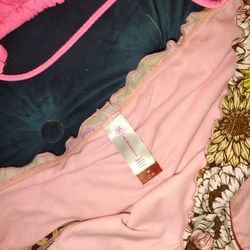 Cute Mix Matched Rouged Bikini Bottom With Hot Pink Triangle Top 