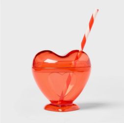 Brand New Heart Tumbler with Straw