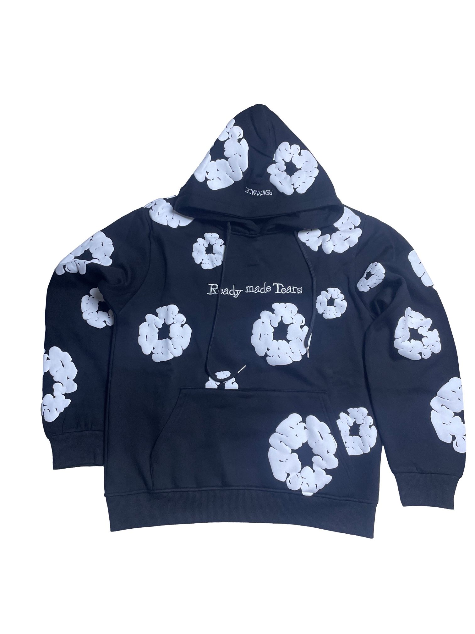READYMADE x Denim Tears Cotton Wreath Hoodie Black/White Size L