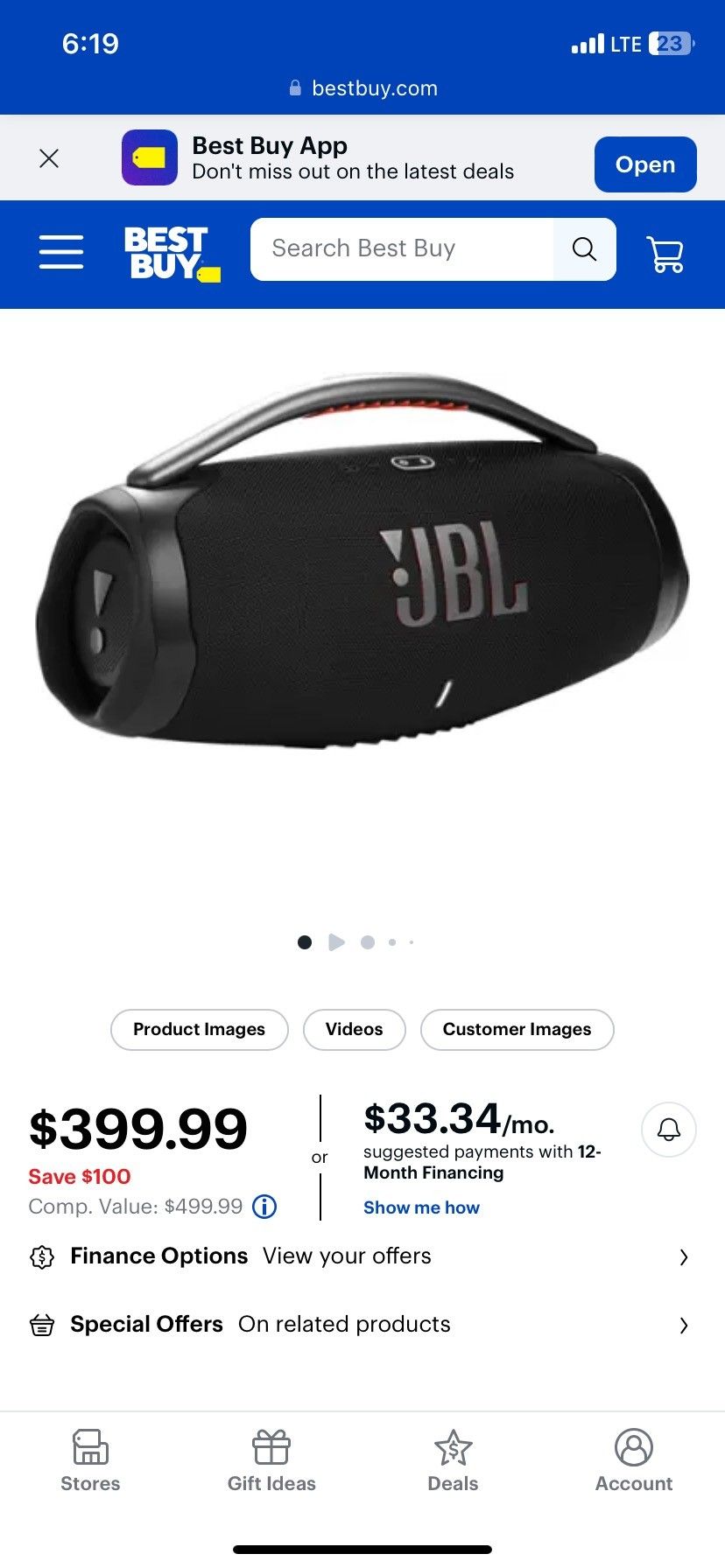 JBL - Boombox3 Portable Bluetooth Speaker - Black