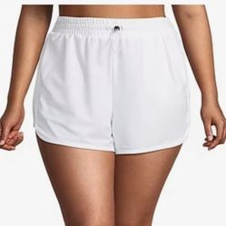 Sports Illustrated Women Running Shorts White Moisture Wicking Quick Dry Medium